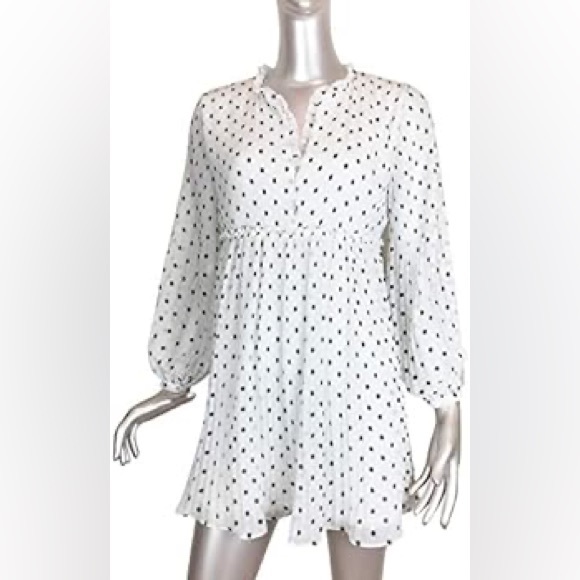 Zara Pleated Dot Dress Size Large- NWT - Picture 4 of 10